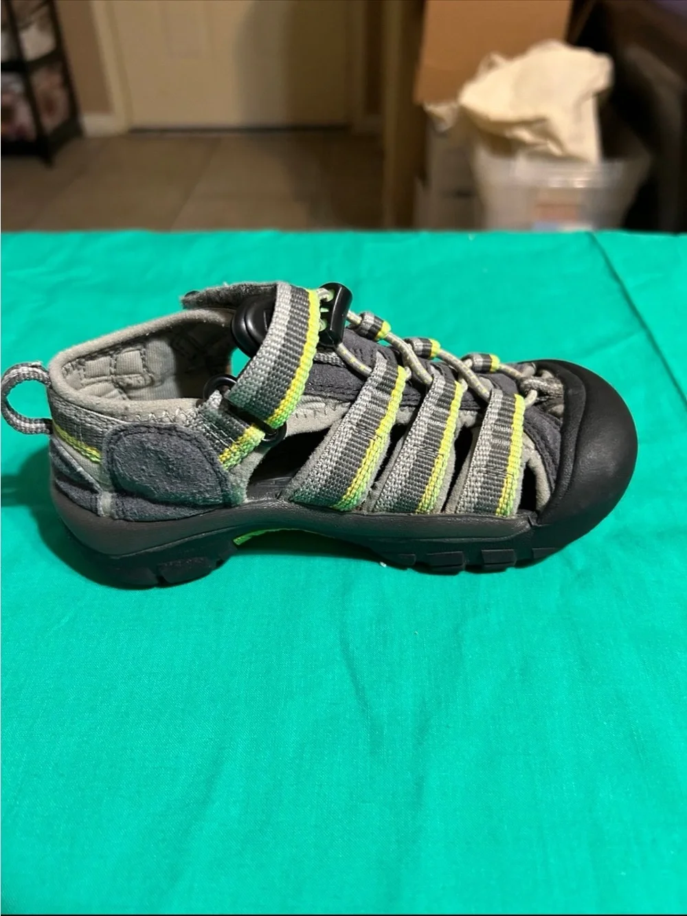 Keen Kids Grey and Lime Closed-Toe Water Sandals
